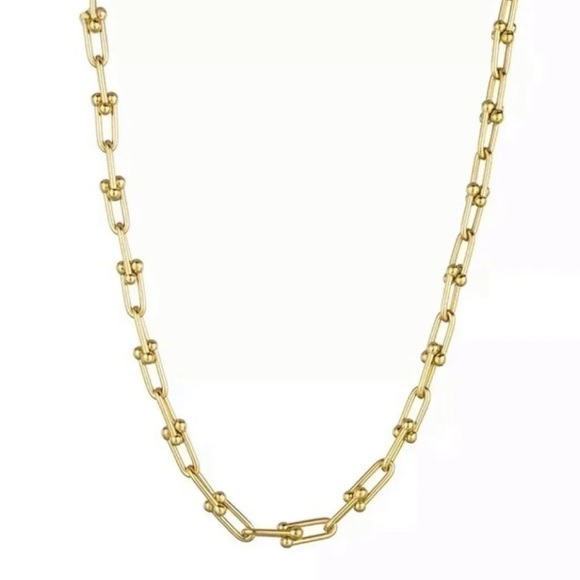 Modest Lu Jewelry - Gold Chain Link Chunky Sterling Silver Necklace